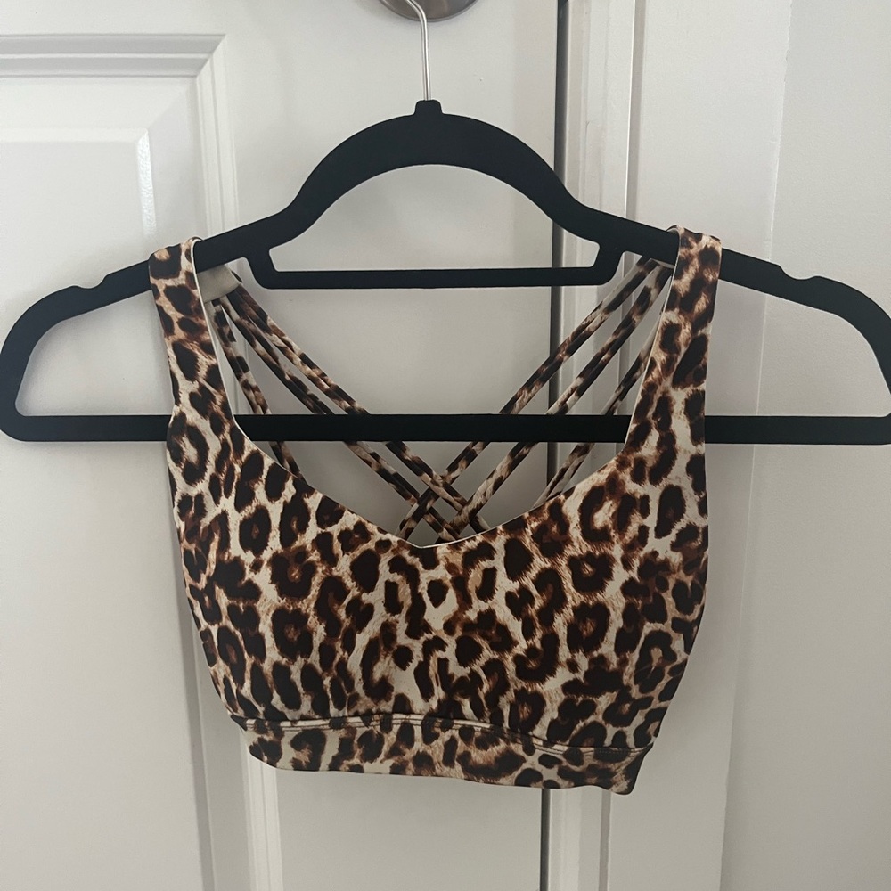 Forever 21 Brown Cream Cheetah Sports Bra